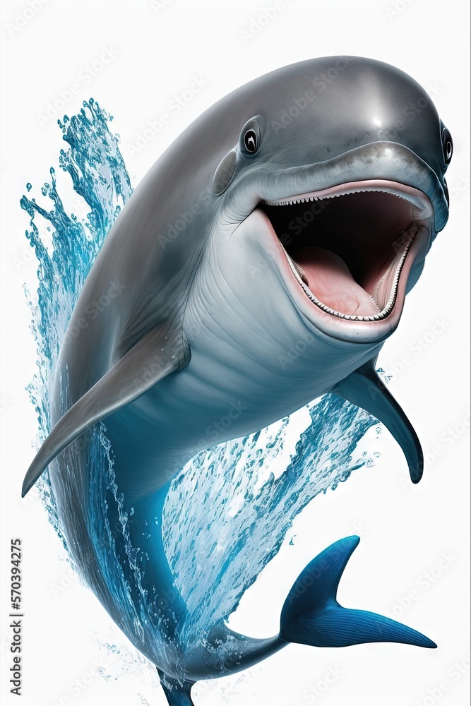 Poster a dolphin with its mouth open and it's mouth wide open and it's mouth wide open and it's mouth wide 