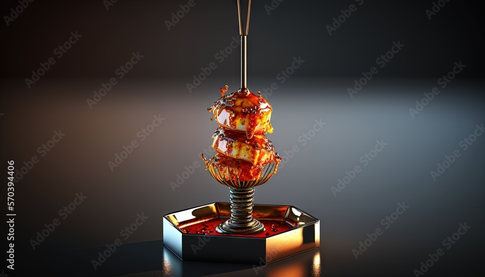 Poster a glass vase with a candle inside of it on a stand with a mirror on the floor next to it and a candl