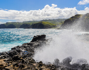 The Nakalele Blow Hole on Nakalele Point, Maui, Hawaii, USA