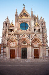 Obraz premium Siena, Italy 02 June 2022 Front view to Cathedral of Siena