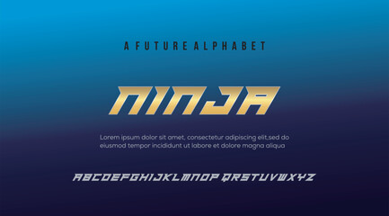 Future modern italic alphabet font. Typography urban style font for sport, technology, digital, film logo design illustration