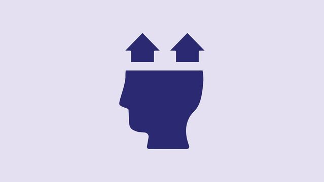 Blue User of man icon isolated on purple background. Business avatar symbol user profile icon. Male user sign. 4K Video motion graphic animation