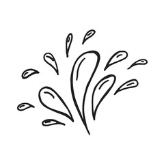 doodle water burst splash illustration hand drawing style vector