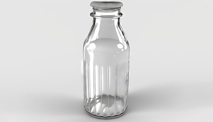 Obraz na płótnie Canvas a glass bottle with a metal cap on a white background with a reflection of the bottle in the bottom of the bottle and the bottom of the bottle. generative ai