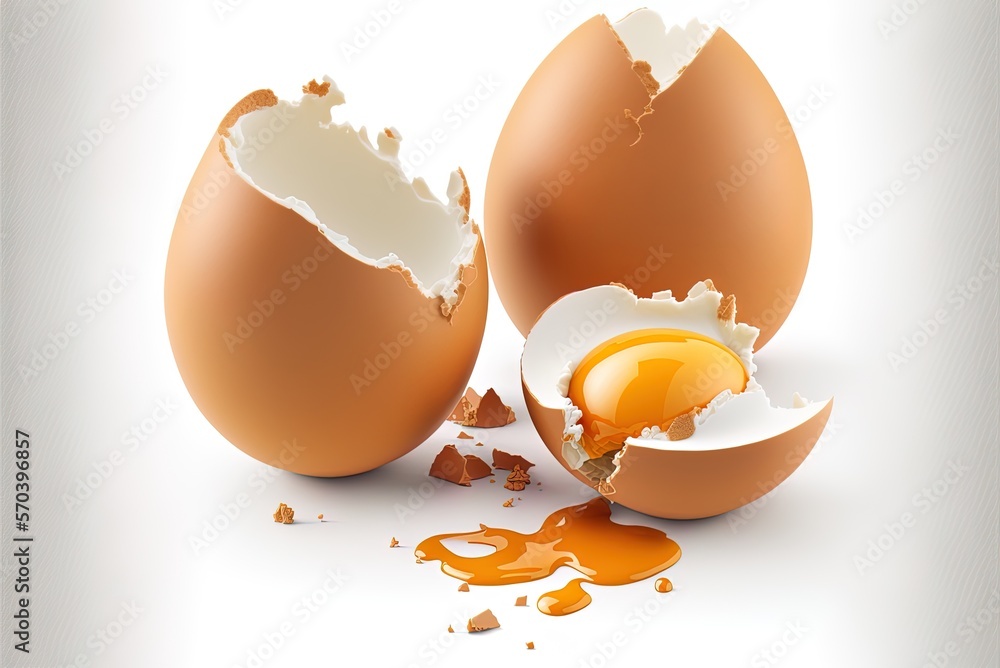 Poster eggs separated into whole and broken groups generative ai