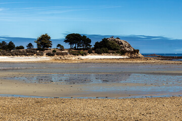 View to Îlot Sainte-Anne, Saint-Pol-de-Léon, Brittany, France