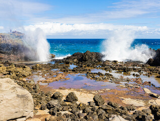 The Nakalele Blow Hole on Nakalele Point, Maui, Hawaii, USA
