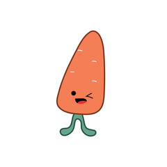 Kawaii cute carrot character - isolated