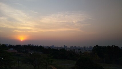 sunset in the city