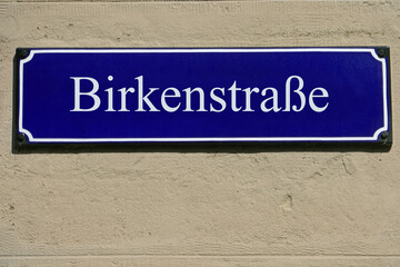 Emailleschild Birkenstraße