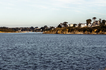 River mouth at Plage des Trois Moutons, Lampaul-Ploudalmézeau, Brittany, France