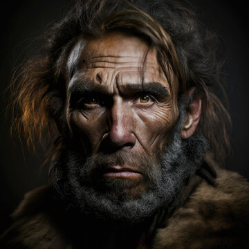 Prehistoric man Portrait-Generative AI