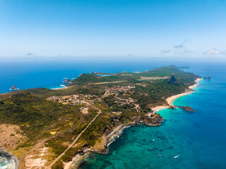aerial photo with drone of the island Fernando de Noronha Brazil