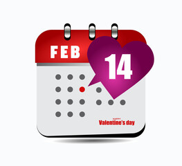 Beautiful Valentine's Day Paper Puple Calendar, February 14, 2023 