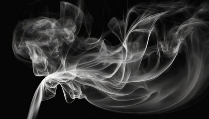Obraz premium a black and white photo of smoke on a black background with a black background and white smoke swirling around the top of the image and bottom part of the image. generative ai