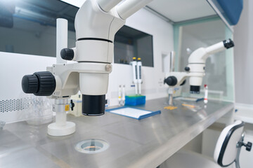 Modern genetic laboratory with a set of special laboratory devices