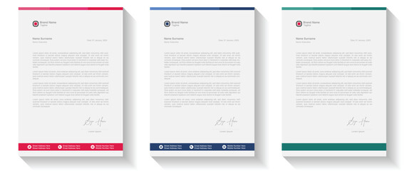 Modern Creative & Clean business style letterhead bundle of your corporate project design. letterhead flyer corporate official minimal creative abstract professional informative newsletter magazine.