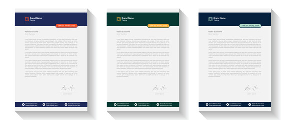 Modern Creative & Clean business style letterhead bundle of your corporate project design. letterhead flyer corporate official minimal creative abstract professional informative newsletter magazine.