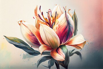 watercolor illustration of a tulip