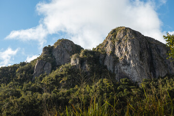 Two huge mountain peaks known as "las tetas de cayey" puerto rico landscape 