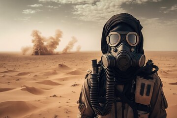 The Masked Stranger of the Desert - A Mystifying Sight Generative AI	
