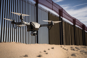 Drone Surveillance at the Border Painting Generative AI