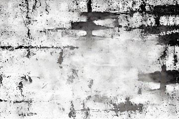 Obraz premium Abstract cracked texture of black and white, Dots and worn surface, Dirty monochrome, Watercolor pattern. AI Generated