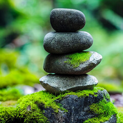 Stone totem, balanced stones