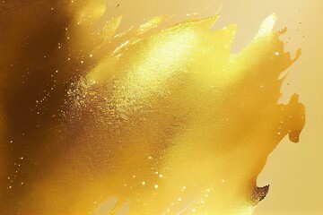 Gold foil background with light reflections in a watercolor style. AI Generated