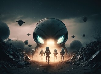 Obraz premium aliens invading earth