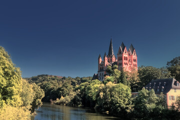 Fototapeta premium Limburg, Germany - a beautiful cathedral on the river Lahn.
