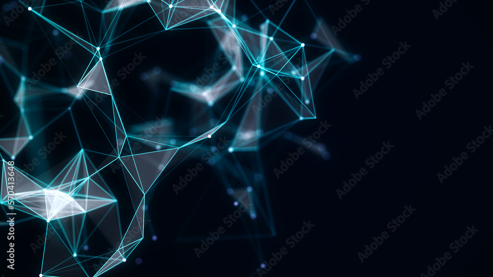 Poster network connection technology. abstract white background with points, lines and glass triangles. dig