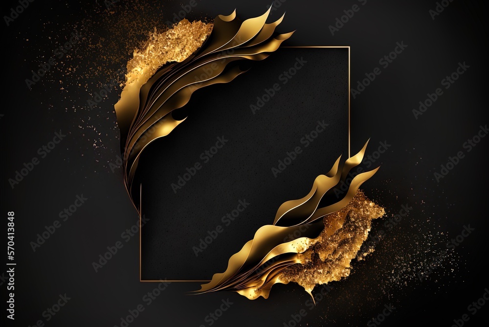 Poster dark backdrop with gold texturing that seems genuine generative ai
