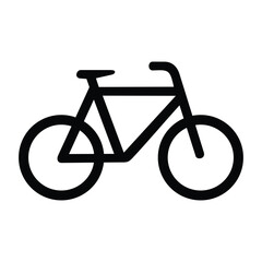 Bicycle, black isolated icon, vector illustration