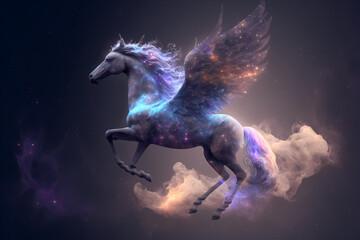Fototapeta na wymiar Spirit Animal - Pegasus, Generative AI