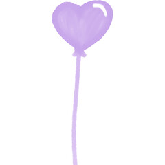 Colorful pastel Love Balloon Watercolor icon Valentine party icon shape ellement