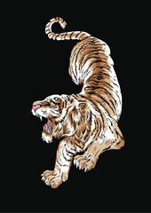tiger illustration for print - 570416681