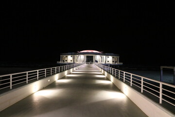 Rotonda a Mare of Senigallia at the Adriatic Sea at night, Ancona Italy