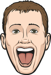laughing young man isolated head - PNG image with transparent background