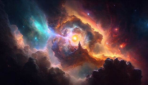 Fototapeta nebula, wallpaper, extremely detailed, extremely realistic, 4k