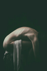 Obraz premium baroque style portrait of woman in pensive pose IX