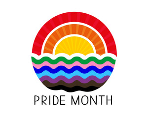 Pride Month Rainbow concept on white. Pride flag symbol LGBTQ community and movement of sexual minorities.