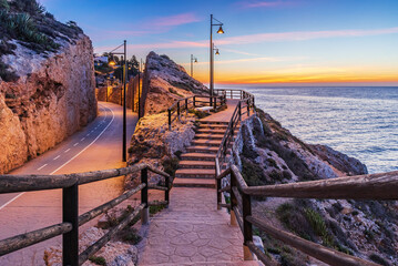 Tunnels of the Cantal, between Rincon de la Victoria and Cala del Moral, Malaga, promenade that...