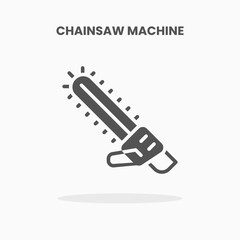 Chainsaw machine icon vector illustration glyph style. Great used for web, app, digital product, presentation, UI and many more.