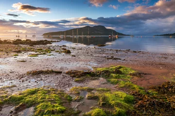 Deurstickers Holy Island from Lamlash on a beautiful calm summer morning on the Isle of Arran in Scotland. © Jim