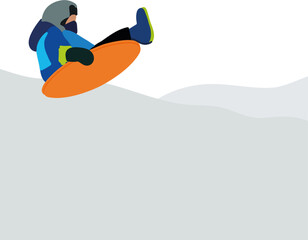 Child on a snow sled - Winter activities