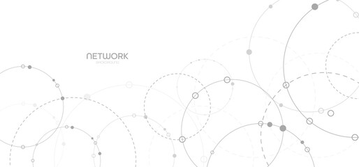 Network background. Connections with points, lines, and people icons. Vector technology background