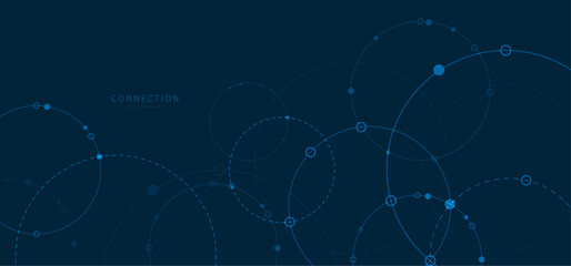 Network background. Connections with points, lines, and people icons. Vector technology background