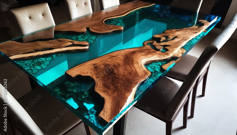 Sticker beautiful, special epoxy resin dining table