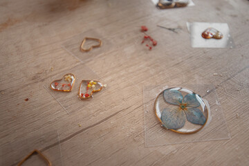 heart-shaped resin jewelry